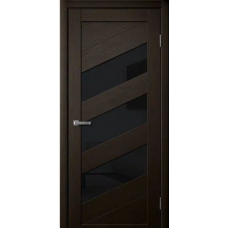 Дверь межкомнатная Сибирь Профиль Ла Стелла 216 Дуб мокко, стекло черное